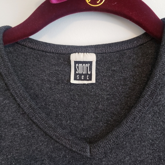 Smart Set Charcoal Thermal Base Layer Long Sleeve Shirt Dark Gray Grey - Picture 3 of 7